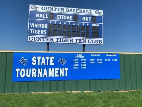 Gunter Scoreboard and Sign